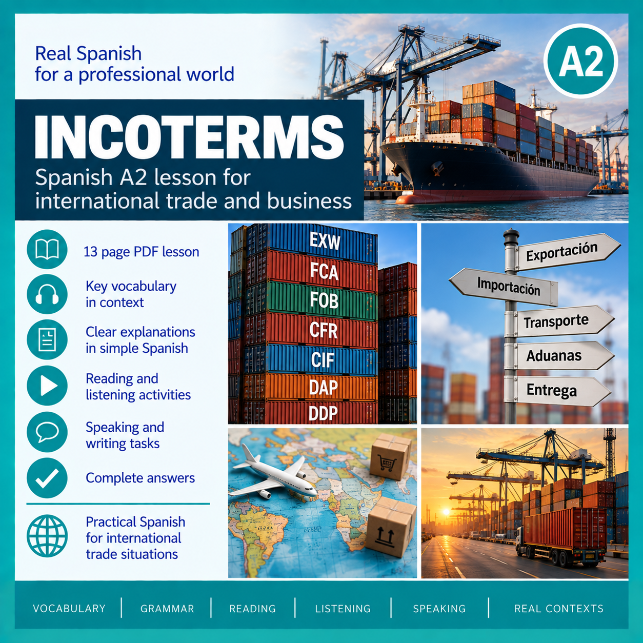 Incoterms. Business Spanish A2 Lesson + Answers (PDF) 2 Incoterms. Business Spanish A2 Lesson + Answers (PDF)