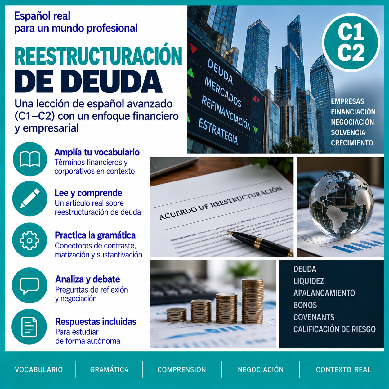 Reestructuración de deuda | Spanish C1 C2 Lesson on Corporate Finance and Negotiation 2 Reestructuración de deuda | Spanish C1 C2 Lesson on Corporate Finance and Negotiation