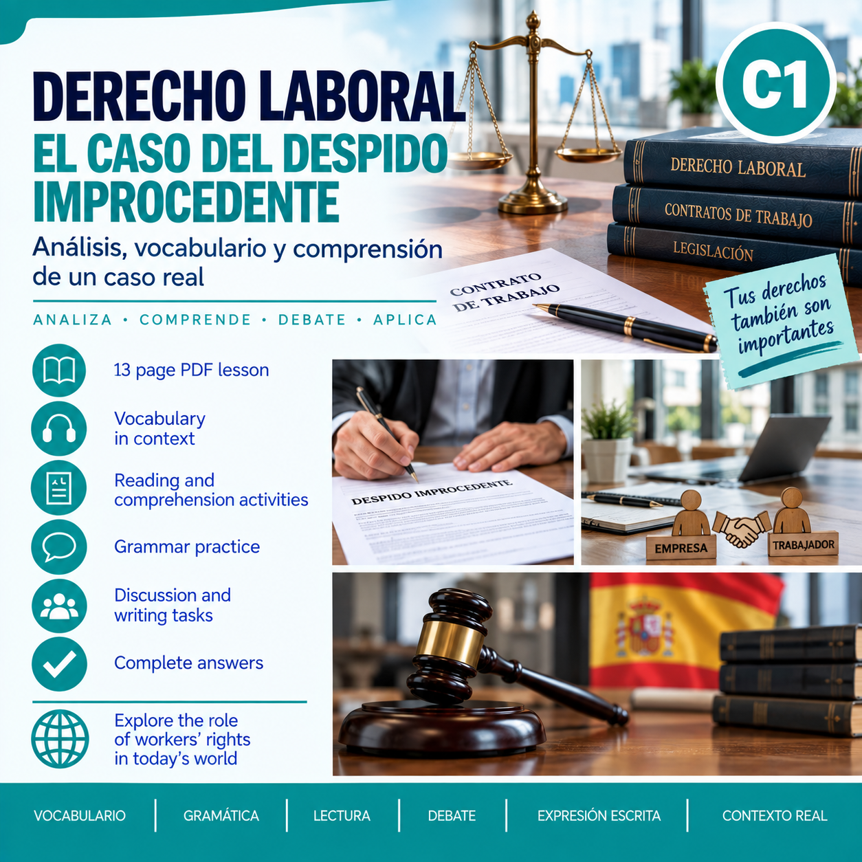 Derecho laboral: el caso del despido improcedente. Español jurídico C1 + respuestas (PDF) 2 Derecho laboral: el caso del despido improcedente. Español jurídico C1 + respuestas (PDF)