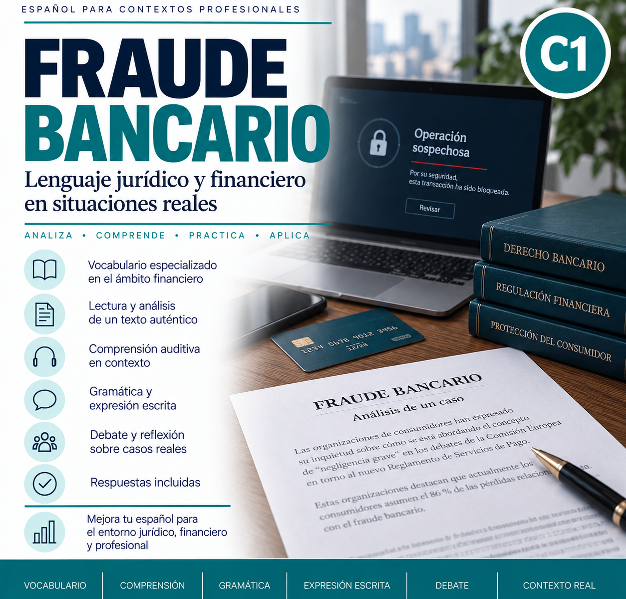 Fraude bancario. Español jurídico y financiero C1 1 ChatGPT Image Sep 16 2026 09 45 43 AM
