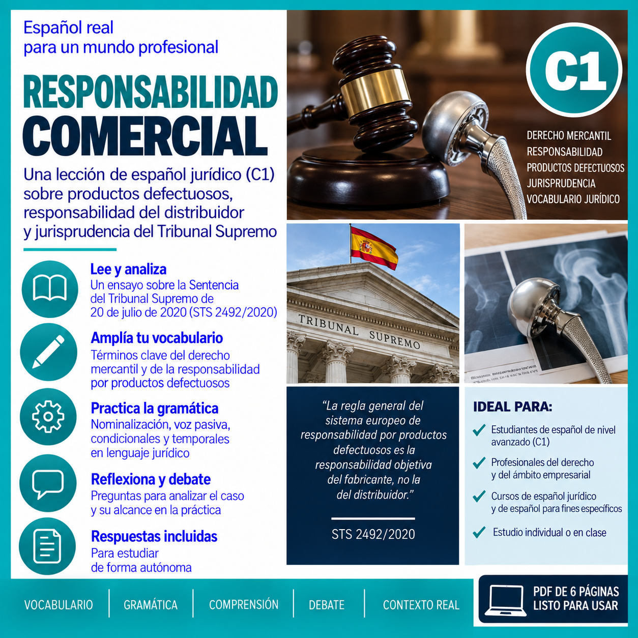Responsabilidad comercial | Spanish C1 Legal Spanish Lesson on Product Liability 2 Responsabilidad comercial | Spanish C1 Legal Spanish Lesson on Product Liability