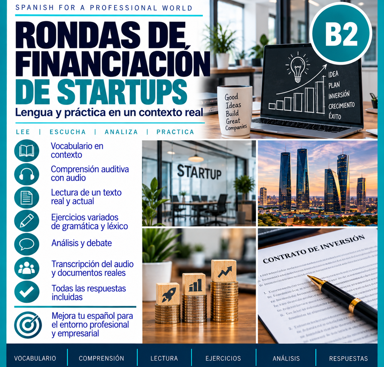 Rondas de financiación de startups | Spanish B2 Lesson on Verbal Periphrases 1 ChatGPT Image Sep 18 2026 04 55 24 PM