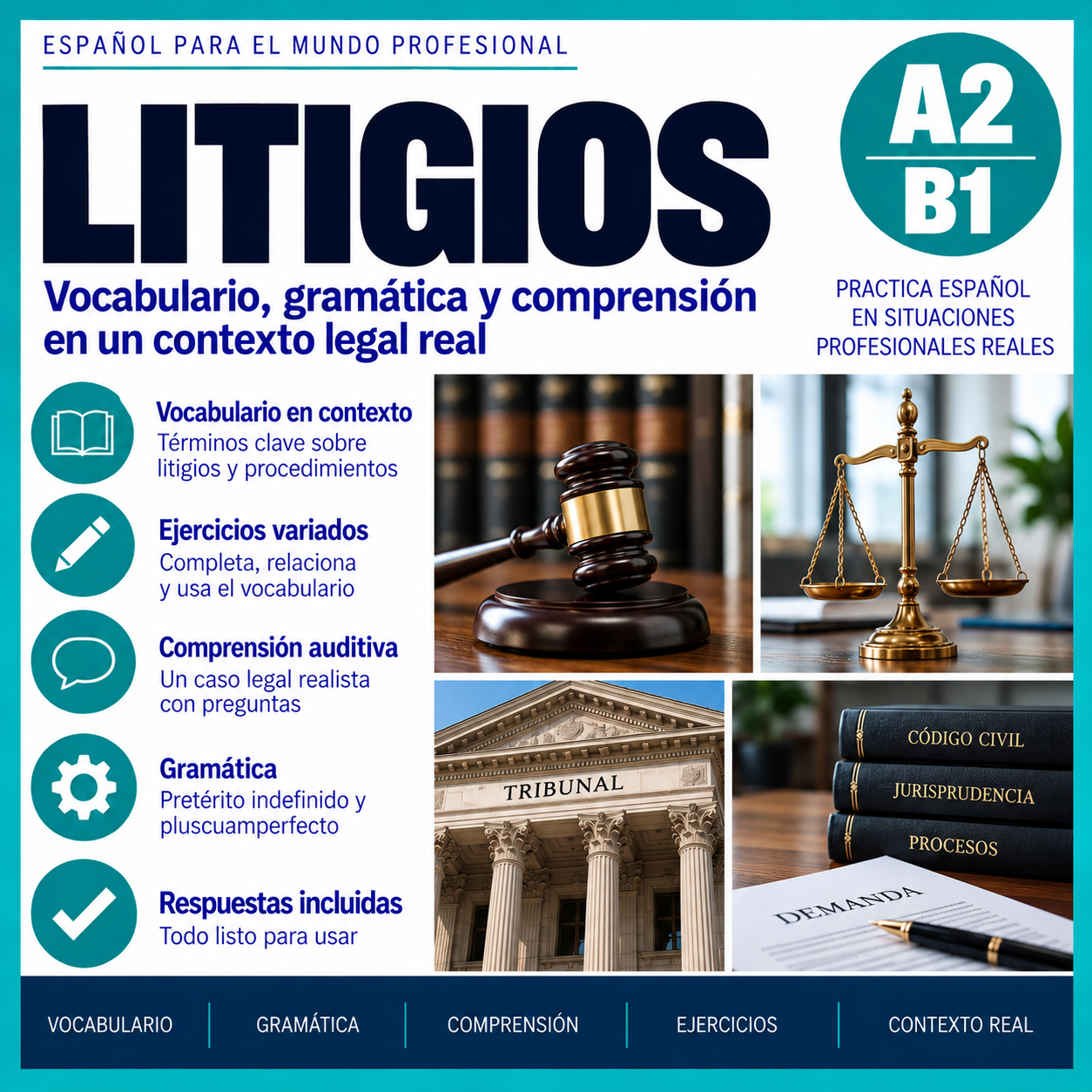 Litigios | Spanish A2 B1 Lesson with Listening, Vocabulary and Past Tenses 2 Litigios | Spanish A2 B1 Lesson with Listening, Vocabulary and Past Tenses