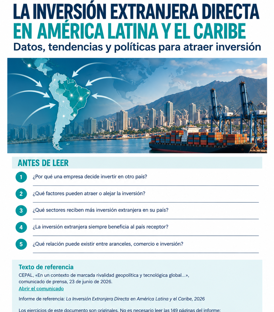 La Inversión Extranjera Directa en América Latina. Business Spanish B2 Lesson + Answers (PDF) 1 ChatGPT Image Sep 9 2026 10 00 51 AM