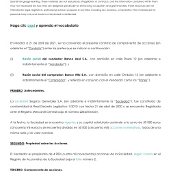 Contrato de compraventa de acciones. Legal Spanish B2–C1 (PDF)