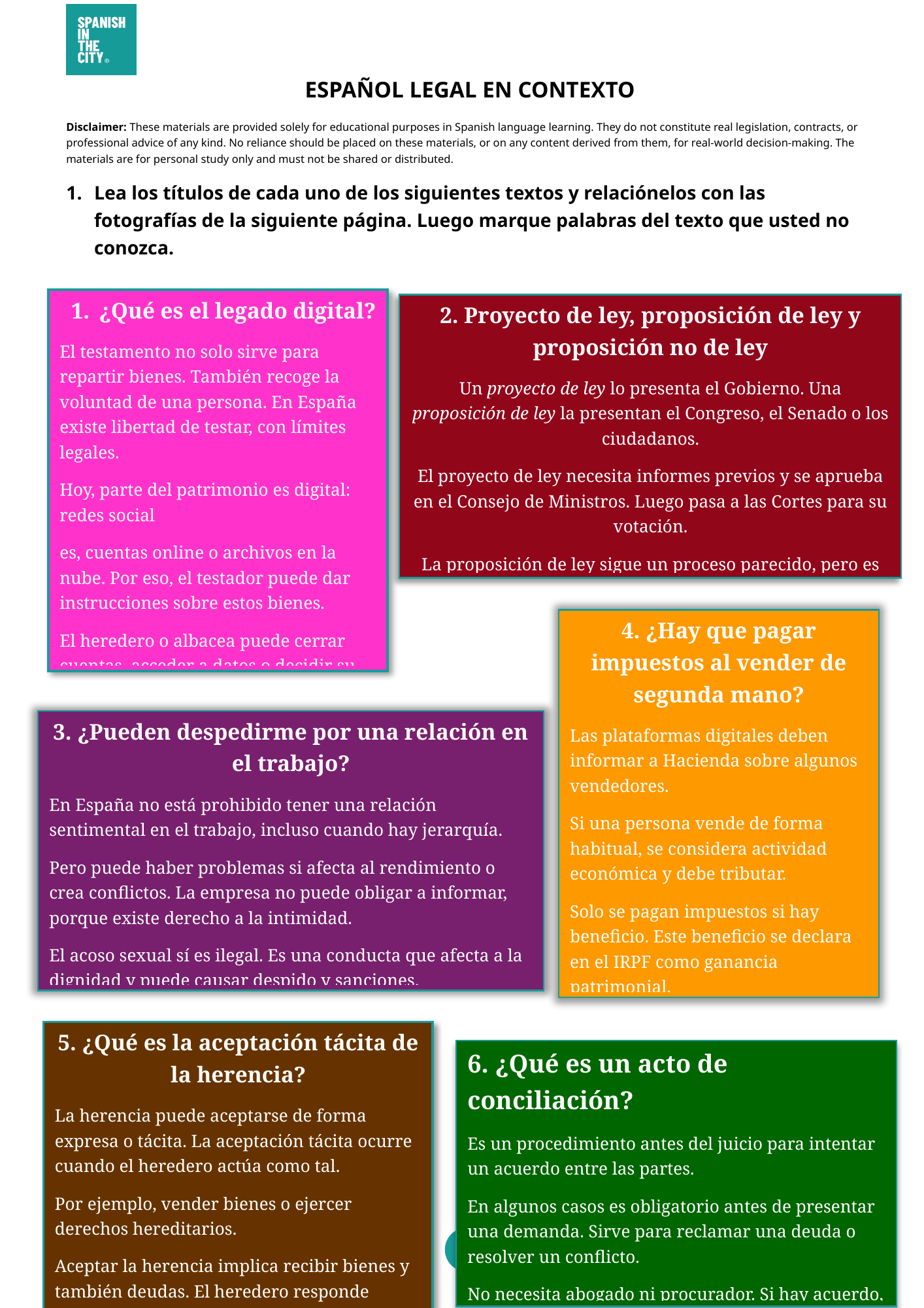 Español legal en contexto. Español jurídico B1+ 2 Español legal en contexto. Español jurídico B1+
