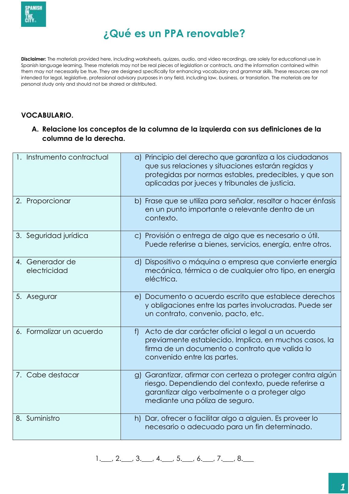 ¿Qué es un PPA renovable? | Spanish A2 Legal and Energy Lesson 3 ¿Qué es un PPA renovable? | Spanish A2 Legal and Energy Lesson - Image 2