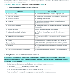 Tarjeta Sanitaria Europea. Spanish A2 Lesson with Answers (PDF)