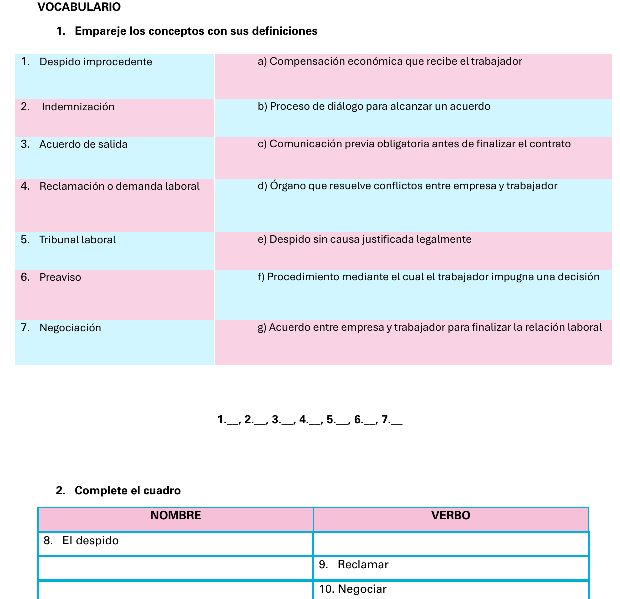 Derecho laboral: el caso del despido improcedente. Español jurídico C1 + respuestas (PDF) 1 despido improcedente product preview