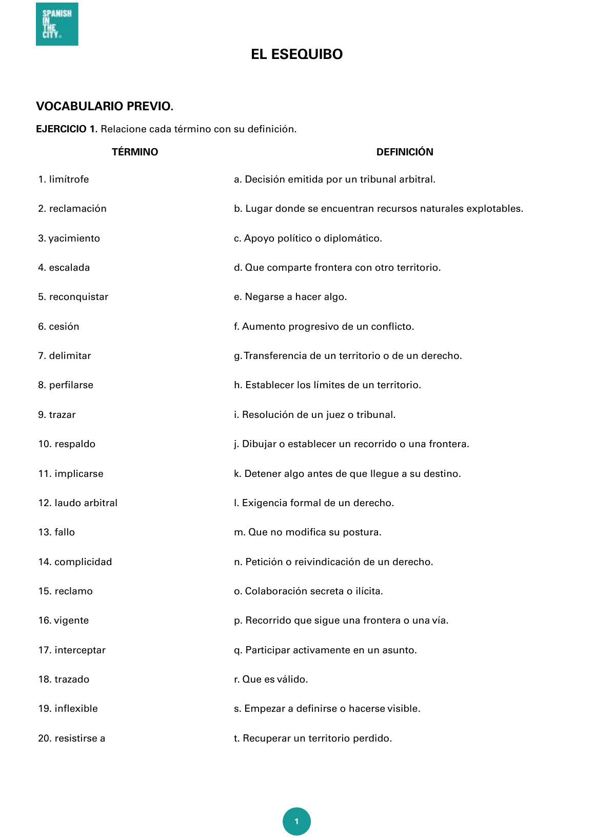 El Esequibo: geopolítica y disputa territorial. Lección de español C1 + respuestas (PDF) 2 El Esequibo: geopolítica y disputa territorial. Lección de español C1 + respuestas (PDF)