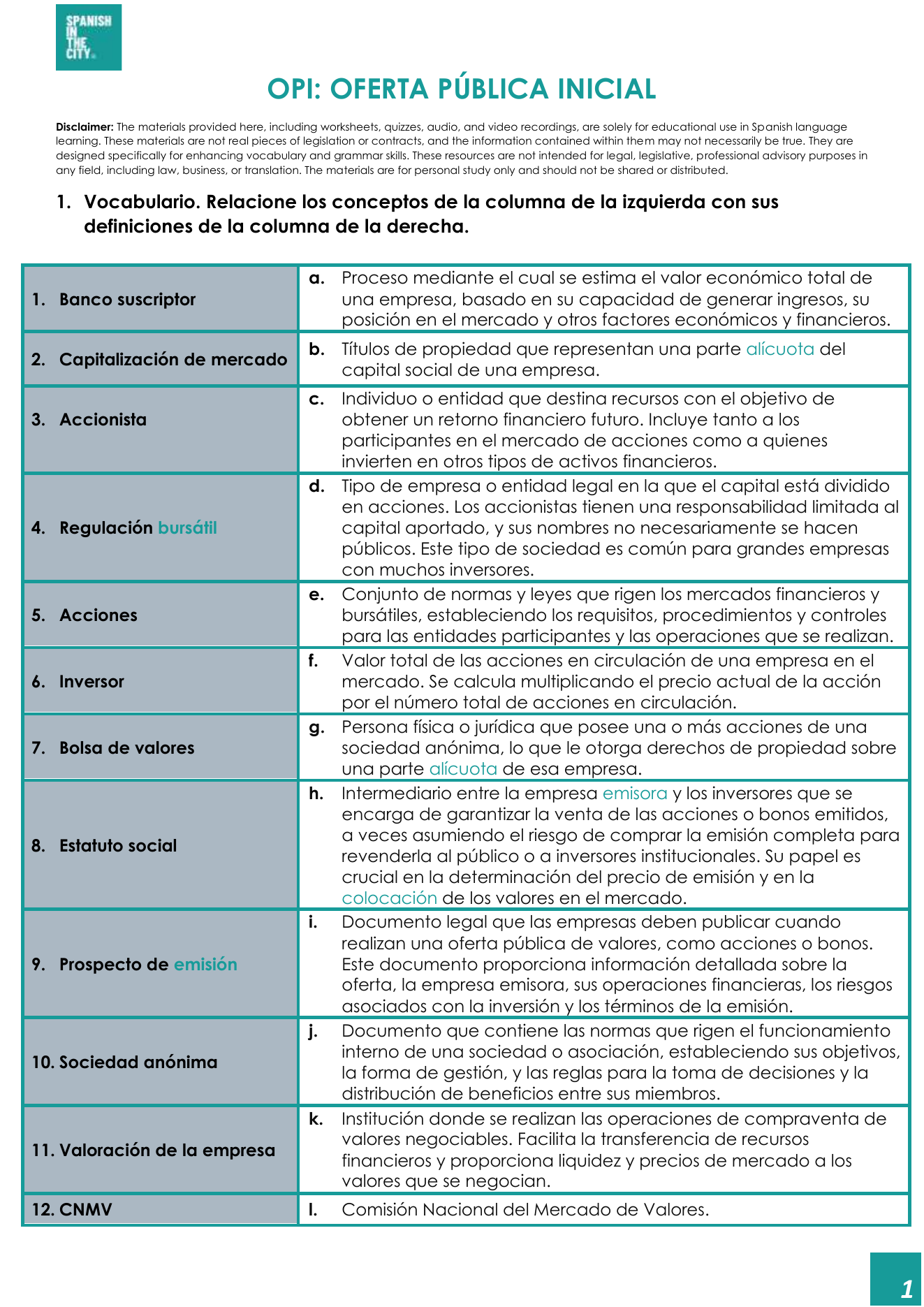 OPI: Oferta Pública Inicial | Spanish C1 Business and Financial Spanish Lesson 3 OPI: Oferta Pública Inicial | Spanish C1 Business and Financial Spanish Lesson - Image 2