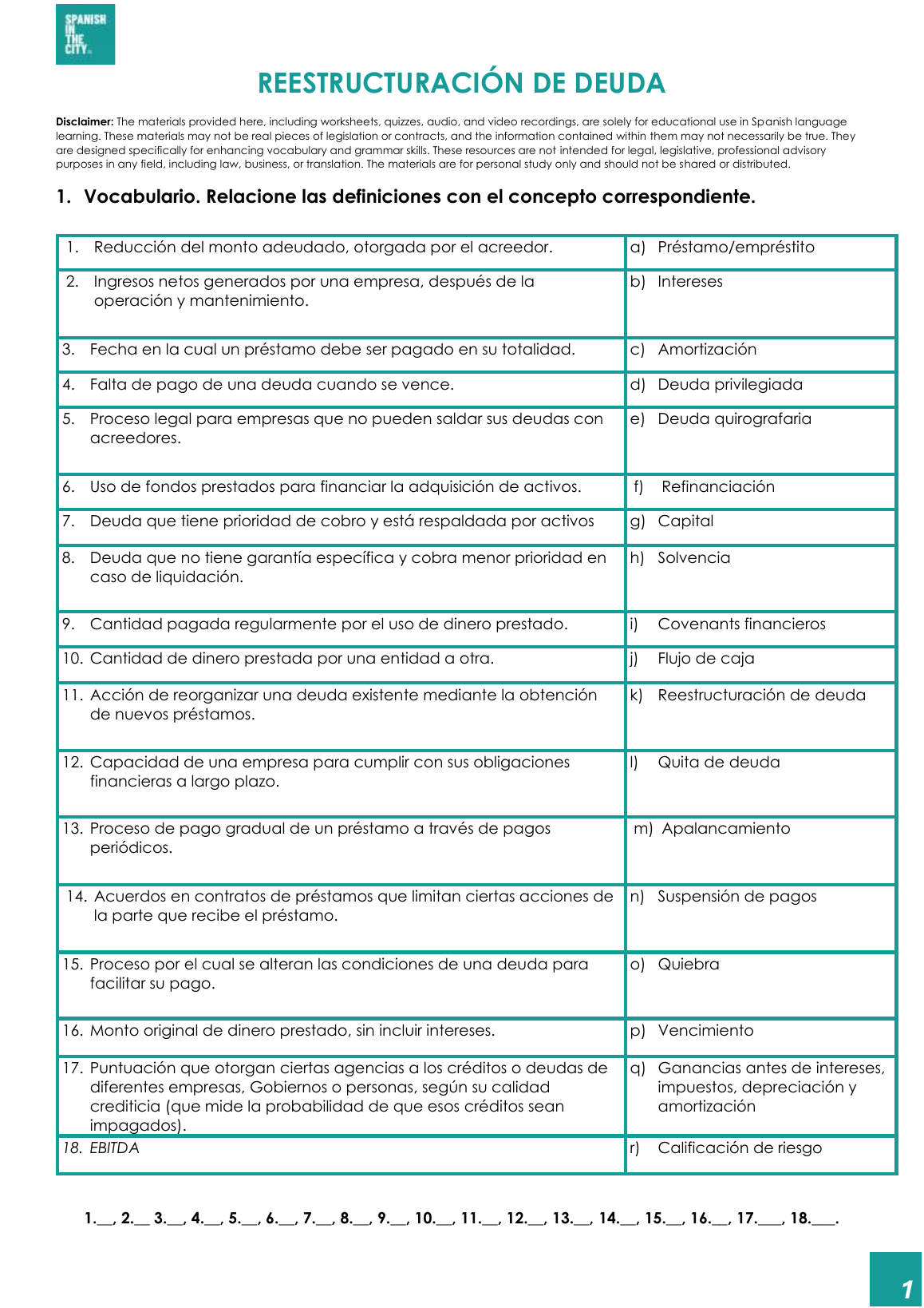 Reestructuración de deuda | Spanish C1 C2 Lesson on Corporate Finance and Negotiation 3 Reestructuración de deuda | Spanish C1 C2 Lesson on Corporate Finance and Negotiation - Image 2