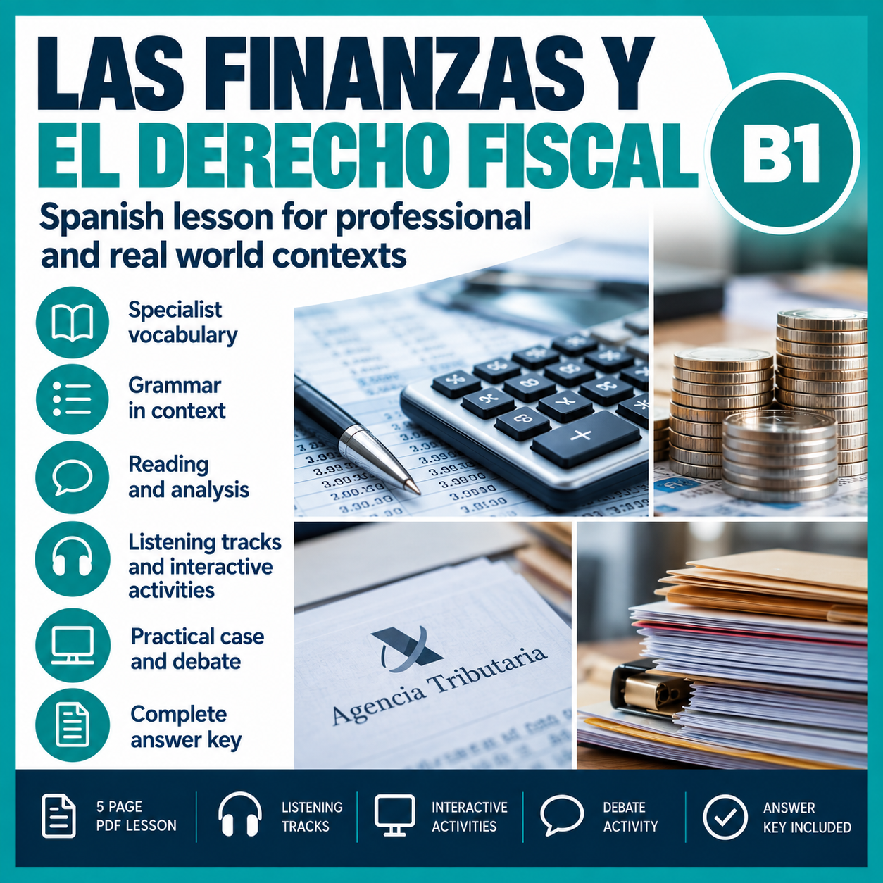 Las finanzas y el derecho fiscal | Spanish B1 Lesson 2 Las finanzas y el derecho fiscal | Spanish B1 Lesson