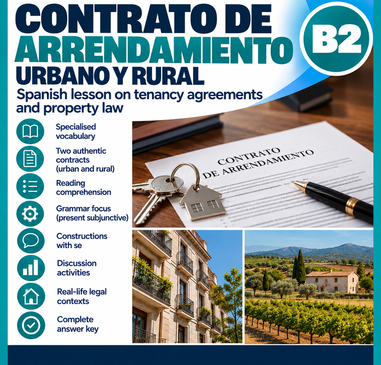Contrato de arrendamiento urbano y rural | Legal Spanish B2 Lesson 1 Urban and Rural Tenancy Agreements